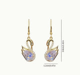 White Swan Crystal Earrings Easy To Wear