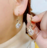 White Swan Crystal Earrings Easy To Wear