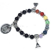 Seven Chakra Stone Healing Bracelets with Charms