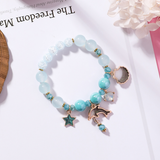 Natural Crystal Stones Dolphin Lucky Bracelet - Quince Gift