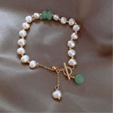 Pearl Bracelet With Green Quartz