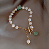 Pearl Bracelet With Green Quartz