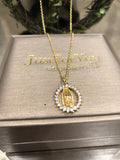 Virgen De Guadalupe Shiny Necklace With Gold Box Quince Collection