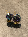 Agate Druzy Natural Stone Stud Earrings