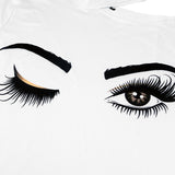 Eyelash Sexy Cute White Cold Shoulder Womans Shirt