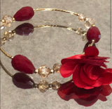 Red Stone and Flowered Healing Bracelet