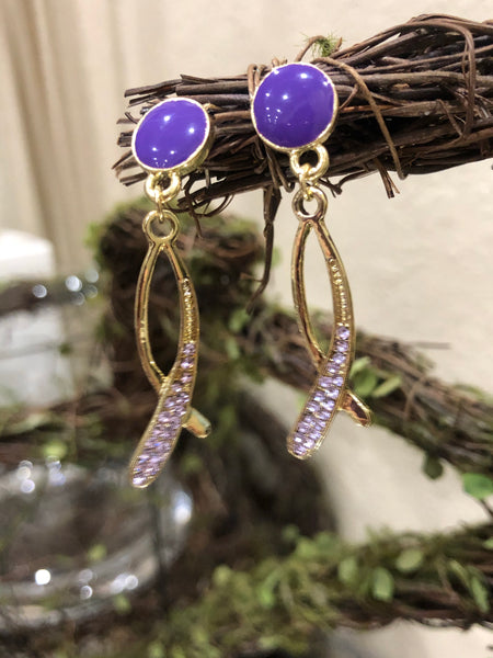 Purple Earrings With Diamonds Quince Collection