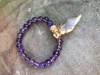 Amethyst Gemstone Bracelets With Arrowhead