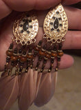 Boho Feather Long Earrings