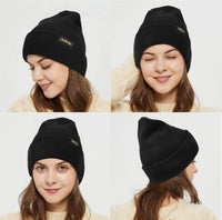 Black Beanie With Gold Letters JustForYou