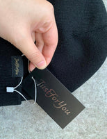 Black Beanie With Gold Letters JustForYou