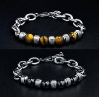 Stainless Steel Healing Stones Unisex Bracelet