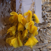 Yellow Flowered Fashion Show Earrings