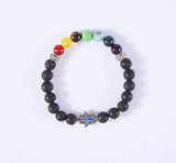 Lava Rock 7 Chakras Bracelet For Courage & Strength