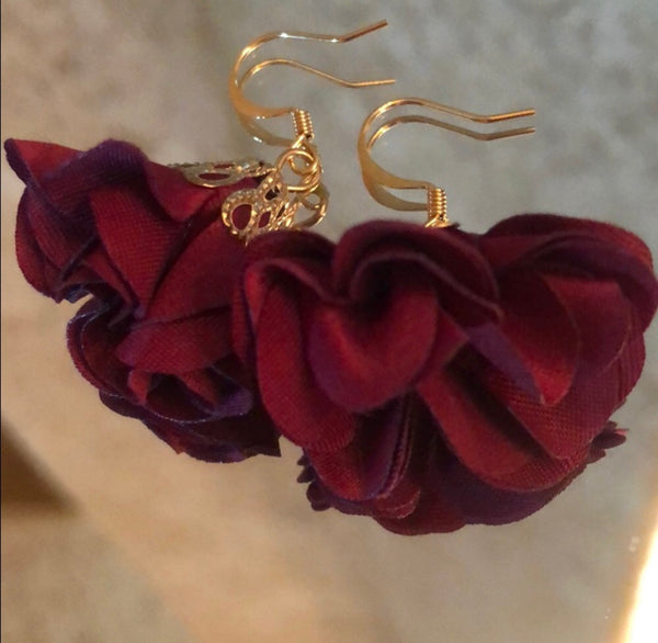 22K Gold Plated Flowered Earrings