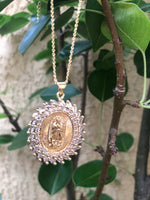 Virgen De Guadalupe Diamond Cut Pendant & Necklace