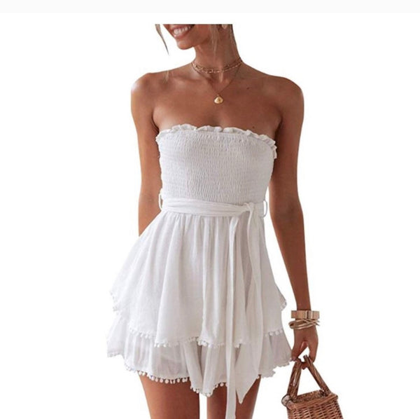 Ruffled Sexy Off Shoulder Womans Romper