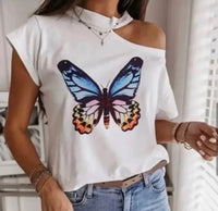 Womans Vacation Top Cut Out Shoulder