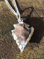 Silver Electroplated Arrowheads Necklace