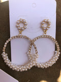 Pearl Diamond Hoop Earrings Exclusive Design