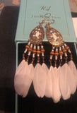 Boho Feather Long Earrings