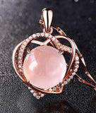 Heart Quartz Pendant Silver Plated