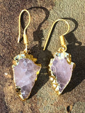 Rose Quartz Arrowheads Earrings