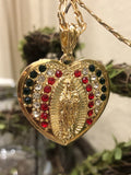 Our Lady Of Guadalupe Colorful Or Silver Pendant & Necklace