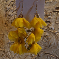 Yellow Flowered Fashion Show Earrings