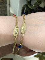 Virgen De Guadalupe Red or Blue Rose Bracelet Quince Collection