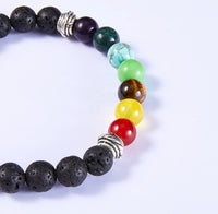 Lava Rock 7 Chakras Bracelet For Courage & Strength