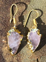 Rose Quartz Arrowheads Earrings