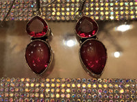 Red Onyx Silver Earrings