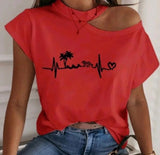 Womans Vacation Top Cut Out Shoulder