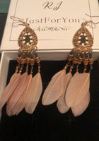 Boho Feather Long Earrings