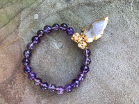 Amethyst Gemstone Bracelets With Arrowhead