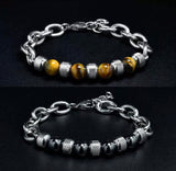 Stainless Steel Healing Stones Unisex Bracelet