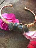 Green Natural Quartz Bangle Bracelet