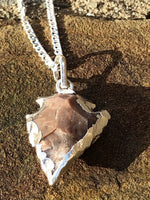 Silver Electroplated Arrowheads Necklace