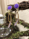 Purple Earrings With Diamonds Quince Collection