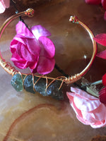 Green Natural Quartz Bangle Bracelet