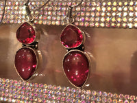 Red Onyx Silver Earrings