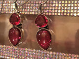 Red Onyx Silver Earrings