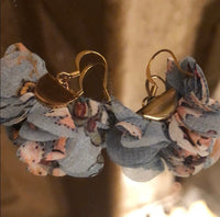 Blue Fabric Earrings