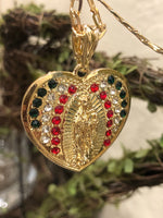 Our Lady Of Guadalupe Colorful Or Silver Pendant & Necklace