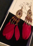 Boho Feather Long Earrings