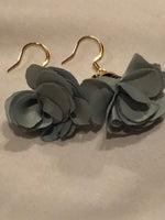 Blue/Gray/Green Unique Color Flowered Earrings Quince Collection