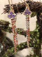 Dangle Purple Earrings - Multi color - Hoop Earrings Quince Collection