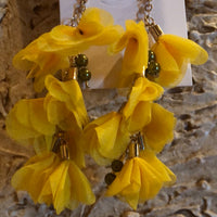 Yellow Flowered Fashion Show Earrings