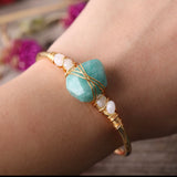 Amazonite Crystal Bangle Bracelet